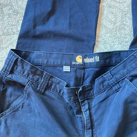 Men’s Carhartt Blue Relaxed Fit Pants Size 36 - Picture 3 of 5